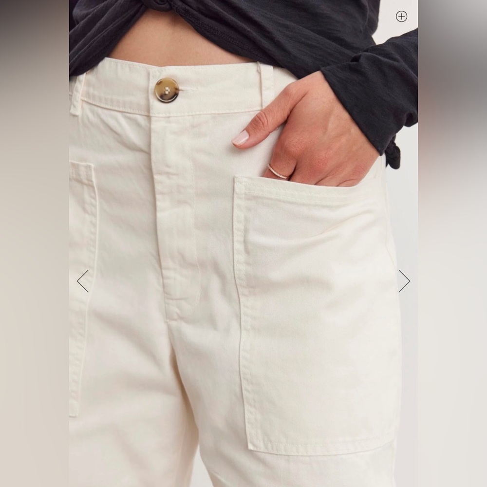Velvet By Graham & Spencer Brylie Ivory Cotton Twill Pants - Picture 3 of 16